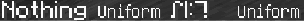 The result of parsing `Nothing <font:uniform>Uniform <font:alt>Alt </font> Uniform`, shown in-game in the Minecraft client's chat window
